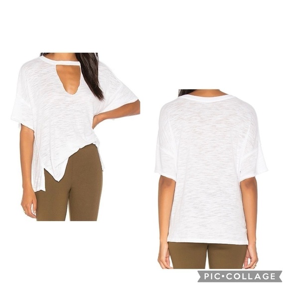 WE THE FREE PEOPLE Women’s White Short Sleeve JORDAN Burnout Tee Choker Neck S - Picture 1 of 12
